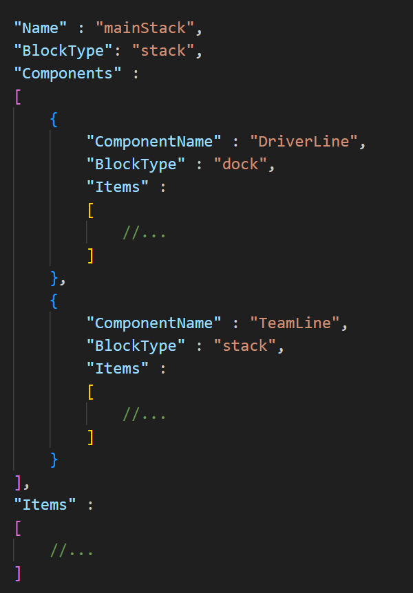 Inline component definition